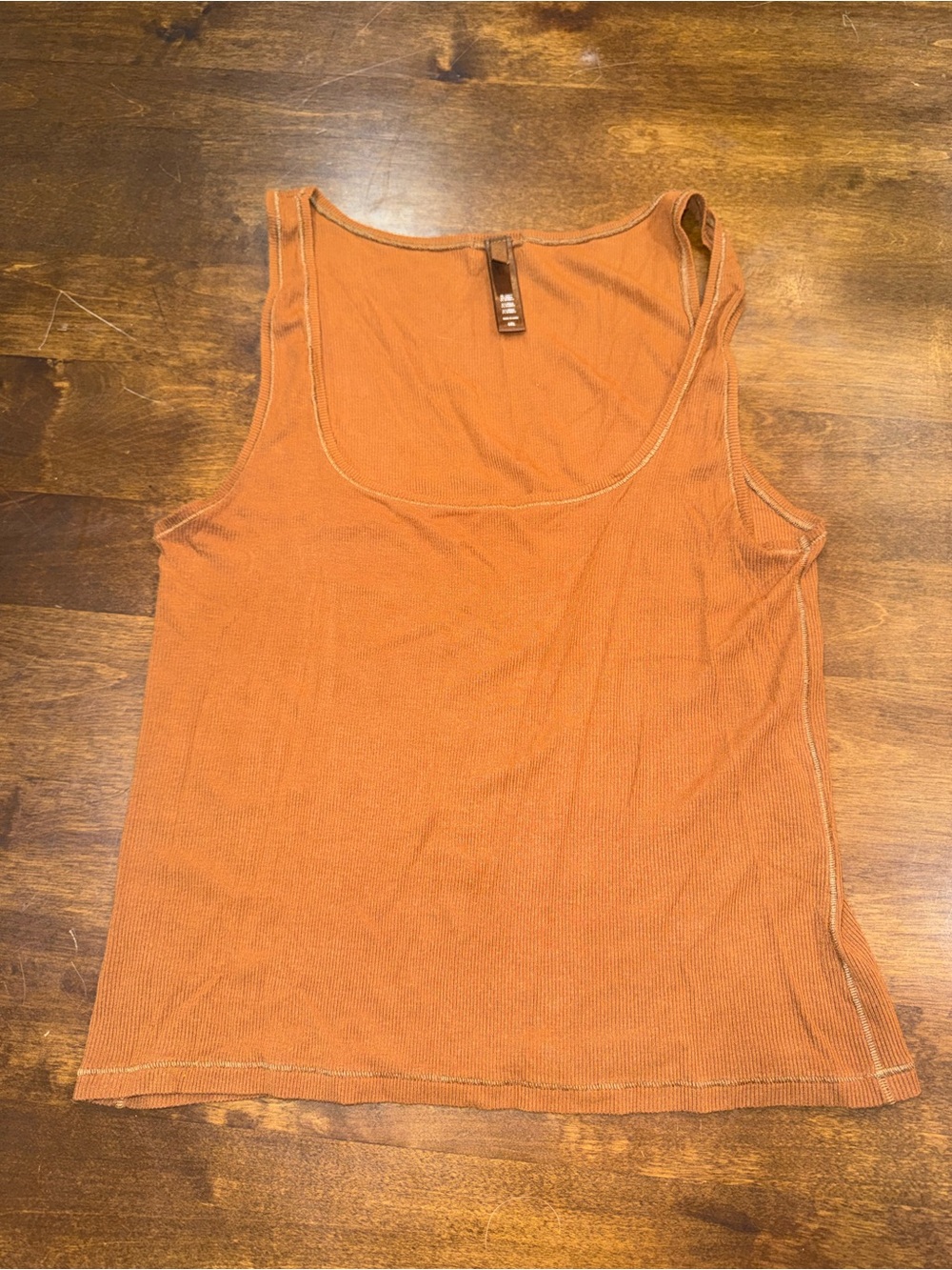SKIMS Ribbed Scoop Neck Tank Top - Rust